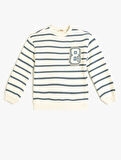 Sweatshirt Uzun Kollu Bisiklet Yaka Aplike Detaylı