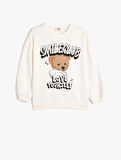5WKG10096AK Koton Kız Çocuk Sweat EKRU