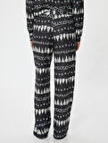 Yılbaşı Temalı Pijama Altı Düz Bol Paça Rahat Kalıp