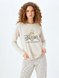 Lisanslı Winnie The Pooh Baskılı Uzun Kollu Pijama Takımı