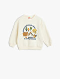 Sweatshirt Bisiklet Yaka Uzun Kollu Kamp Baskı Detaylı 
