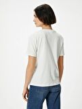 4SAL10622IK Koton Kadın T-shirt EKRU