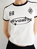 4SAL10625IK Koton Kadın T-shirt EKRU