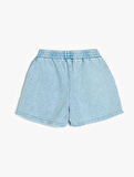 Basic Mini Şort Beli Lastikli Cepli Pamuklu