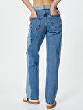 Straight Jean Çift Renkli Cepli Pamuklu - Nora 90's Jeans
