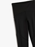 Yüksek Bel Spor Tayt Slim Fit Dikiş Detaylı
