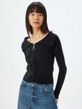 Fermuarlı Hırka Uzun Kollu Slim Fit