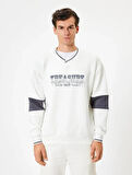 5WAM70004MK Koton Erkek Sweat BEYAZ