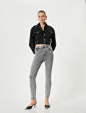 Dar Paça Skinny Kot Pantolon Cepli Yüksek Bel - Carmen Skinny Jeans