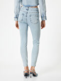 Dar Paça Skinny Kot Pantolon Cepli Yüksek Bel - Carmen Skinny Jeans