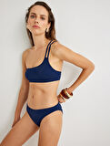 Bandeau Bikini Üstü Tek Omuz İnce Askılı