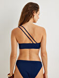 Bandeau Bikini Üstü Tek Omuz İnce Askılı