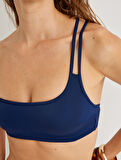 Bandeau Bikini Üstü Tek Omuz İnce Askılı
