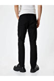 Erkek Jean Pantolon Siyah 4sam40324nd Straight Fit Boru Paça