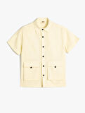 Gömlek Kısa Kollu Kapaklı Cep Detaylı Pamuklu