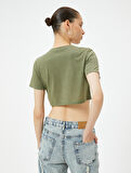 Basic Tişört Kısa Kollu Bisiklet Yaka