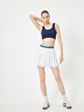 Spor Yarım Atlet Dikişsiz Fitilli Slim Fit Kapsız
