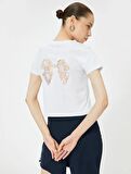 4SAL10851IK Koton Kadın T-shirt EKRU