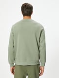 Bisiklet Yaka Sweatshirt Basic Uzun Kollu Şardonlu