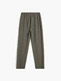 Basic Pantolon Beli Lastikli Pile Detaylı 