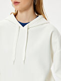 Oversize Kapüşonlu Sweatshirt Basic Kanguru Cepli Şardonlu