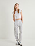 Jogger Eşofman Altı Çift Bel Detaylı Cepli Rahat Kalıp