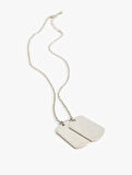 Zincir Kolye Metal Plaka Charm Detaylı