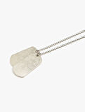 Zincir Kolye Metal Plaka Charm Detaylı