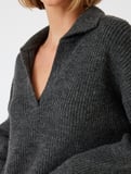 Polo V Yaka Triko Oversize Kazak Uzun Kollu