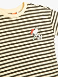 Snoopy Tişört Lisanslı Kısa Kollu Bisiklet Yaka Pamuklu