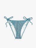 Yanları Bağlamalı Çizgili İpli Bikini Altı