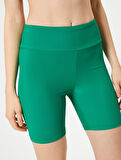 Spor Biker Tayt Yüksek Bel Slim Fit