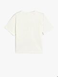 4SKG10495AK Koton Kız Çocuk T-shirt EKRU