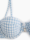 Straplez Bikini Üstü Pötikareli Askı Detaylı