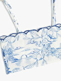Crop Bluz İnce Askılı Desenli 