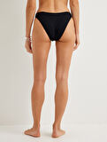 Dokulu Brazilian Bikini Altı Asimetrik Bel