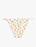 Çiçekli Bikini Altı Yanları İpli Astarlı