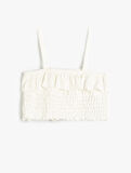 Crop Bluz Askılı Gipe Detaylı Fırfırlı