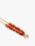 Charm Detaylı Taşlı Kolye