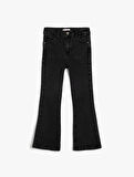 5WKG40045AD Koton Kız Çocuk Jean Pantolon SİYAH