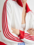 Fermuarlı Sweatshirt Dik Yaka Fermuarlı Cepli Şeritli