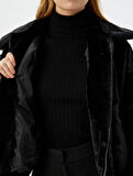 Fermuarlı Crop Oversize Bomber Peluş Ceket