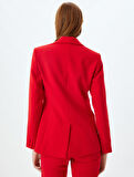 Blazer Ceket Kruvaze Yaka Cep Detaylı
