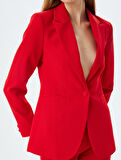 Blazer Ceket Kruvaze Yaka Cep Detaylı
