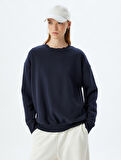 Basic Oversize Sweatshirt Uzun Kollu Bisiklet Yaka