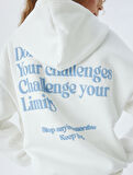 Fermuarlı Sweatshirt Kapüşonlu Oversize Kanguru Cepli Slogan Baskılı Şardonlu