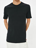 Slim Fit Tişört Basic Kısa Kollu Bisiklet Yaka