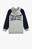 Koton Erkek Çocuk Oversize Fermuarlı Kapşonlu Sweatshirt Fermuarlı Basketbol Baskılı