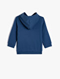Kapüşonlu Uzay Baskılı Sweatshirt