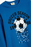 Koton Erkek Çocuk Sweatshirt Uzun Kollu Bisiklet Yaka Futbol Baskılı Şardonlu